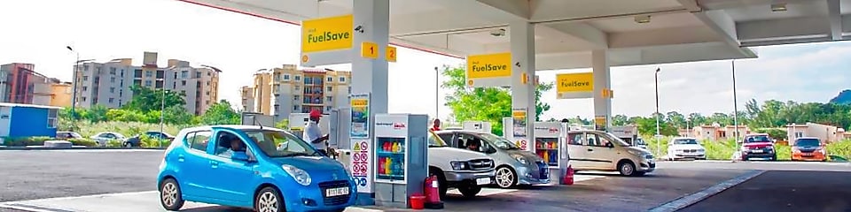Shell fuel station in city